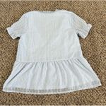 NWOT Women's sky blue chiffon boho short sleeve shirt size small‎ Photo 6