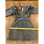 Anthropologie Alexia Magali Pascal Denim Carbon Mini Dress Ruffle belt accent 6 Black Photo 5