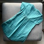 Sundance 100% Linen Dusk to Dawn Teal Dress Oversized Small Photo 4