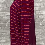 Bordeaux  Striped Chiffon Back Long Sleeve Top Photo 1