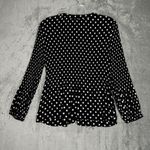 Boston Proper Shirt Women Medium Black White Polka Dot Pleats Button Up Feminine Photo 2