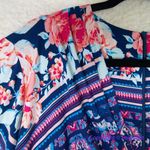 Single floral print‎ three quarter sleeve sheath dress wrap front, size 1X Purple Photo 9