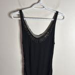 Rebecca Taylor  black Maxi Dress Scoop neck Sleeveless sequin Star detail size 6 Photo 2