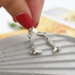 Small Cowboy Boot Earrings Silver Photo 4