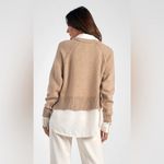 Elan  Cream Effortless Layered Sweater Top Size Medium Minimalist Chic Workwear Photo 1