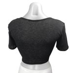 ZARA Black Short Sleeve Deep V-Neck Faux Wrap T Shirt Blouse Crop Top Size S Photo 1