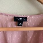 Torrid  BLUSH‎ TEXTURED CHIFFON SKATER DRESS LONG SLEEVE TIE FRONT WOMENS … Photo 1