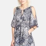 Free People love Birds Boho Mini Dress Pockets Navy/Gray Front Tassel Size Small Photo 0
