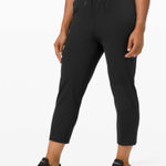 Lululemon Keep Moving Crop 23" in Black Athletic Pants Cropped Solid Stretch EUC Photo 0