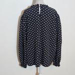 SheIn Black and White Polka Dot Long Sleeve Blouse Size 3XL Curve Polka Dot Top Photo 4