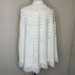 Handmade Vintage  Poncho 70s OSFM White Button Front Photo 1