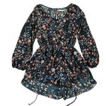 Abercrombie & Fitch  Floral Romper Long Sleeve High Low Hem Black Size M Photo 0