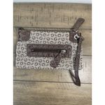 Guess Logo Clutch With Strap Brown Faux Croc Zip Up Photo 2