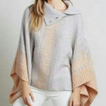Free People Nordic Fair Isle WILLOW PONCHO Sweater Sz. S Photo 0
