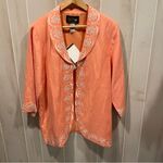 Bob Mackie Cute  NWT peaches and cream linen blend oversized blazer embroidery Photo 7