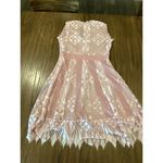 Foxiedox  juliet V Neck Sleeveless Lace Trim Fairycore Mini Swing Dress Pink M Photo 9