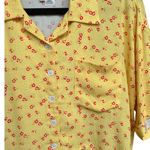 Chaser Kinney Button-Down Bright Yellow Floral Print Crop Top Size XS Photo 4