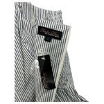 New Trashy Diva Romper Womens 8 Blue White Seersucker Pin Up Striped Retro 70s Photo 7