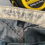 Banana Republic  Premium Denim Skirt Size 0 Made in Turkey Blue Wash Frayed Hem Photo 2