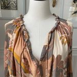 VICI Tomar Floral Peasant Top Terracotta Mocha Ivory S Photo 2