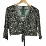 Wild Fable Target Cheetah Animal Print Crop Top Tie Knot Blouse Shirt Medium Photo 0
