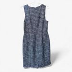 J.Crew  Blue Tweed Fringe Sleeveless Sheath Dress NWT Size 6 Photo 2