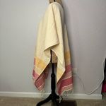 Tribe Alive  Poncho One Size Pink Striped Fringed Cotton Beach Cover Up Boho Photo 4