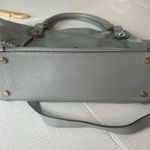 OrYANNY Gray Whipstitch Pebbled Leather Crossbody Satchel Purse Handbag Photo 5