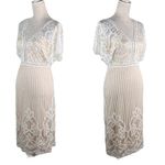 Boohoo Occasion Dress 6 White All Over Lace Bodycon Midi New Photo 2