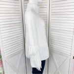 White House | Black Market Boho Fringe Sleeve Mock Neck Sweater White Medium Photo 2