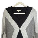 Joan Vass  Studio Womens Sz S Rabbit Hair Blend Grey Geometric Sweater Pullover Photo 1