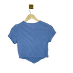 PacSun Women’s Ribbed Fitted Cropped Tee in Blue Size S Photo 1