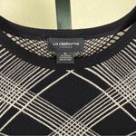 Liz Claiborne Plaid Knit Sweater Dress XL Black White Business Casual Career Photo 4