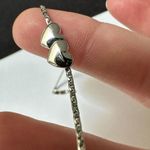 Monet Women’s Signed Silver Tone Dainty Chain Heart Bracelet 7 1/4 Inch Photo 4