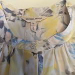 Rebecca Taylor  Sleeveless Ruffle 100% Silk Blouse Size‎ 10 Yellow Blue Pink Photo 2