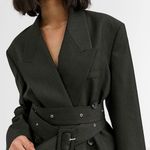 ASOS Belted Dark Gray Oversized Blazer Photo 2