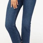 J Crew Size 23 Petite Demi Boot Crop Exposed Button Fly Solid Blue Dark Wash Photo 0