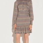 Sandro ππ Logo Printed Satin Mini Dress 36 EU NWT *Altered/Shortened* Photo 2