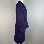 Talbots  Skirt Jacket Suit Size 8 Petite Purple Boucle Nubby Tweed Wool Mohair Photo 5