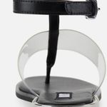 DKNY  Ava‎ Leather Ankle Strap Thong Sandals Women's Size 6 Black NWT Vinyl Photo 1