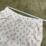 Vintage pointelle coquette rose floral ruffled pj pants White Photo 3