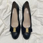 Ferragamo Salvatore Vara Lillaz Navy Bow Pumps Heel Shoes 9.5 AA Photo 1