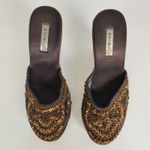 Bamboo  Womens Shoes Size‎ 7 Brown Copper Fashion Sequin Slip On Heels Mules Photo 1