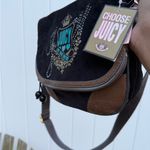 Juicy Couture Y2K Crossbody Bag Purse Love Your Couture Velour Black Brown H Photo 2