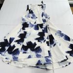 Lulus  Seeing Chic Blue Ivory Racerback Sleeveless Skater Mini Flare Dress MEDIUM Photo 10