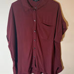 Madewell Central Drapey Shirt in Brick Red Size CL Photo 0