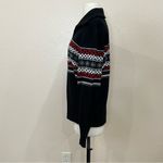 Josephine Chaus  Fair Isle Full Zip Black Sweater Large Photo 6