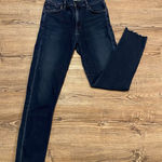 AGOLDE  Dark Wash Frayed Ankle Zipper Fly Skinny Jeans Women's size 27 Photo 0