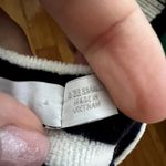 Alexander Wang  Velvet Short Sleeve Mock Neck Top in Navy white size S C10 Photo 5