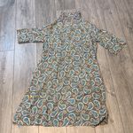 Vintage Floral Paisley Housecoat Size M/L Blue Size M Photo 3